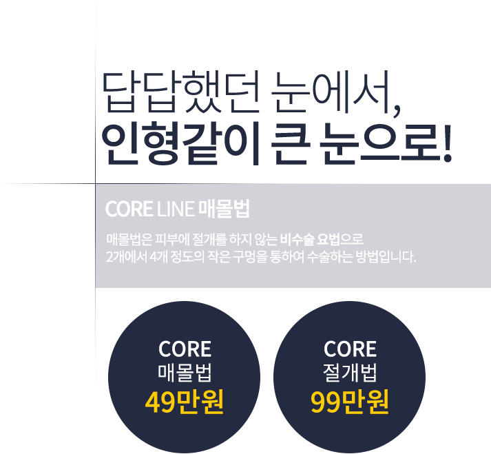 풍부한 임상경험과 분야별 전문 기술, 코어성형외과 의료진 코어성형외과는 임상경험이 풍부하고 분야별 전문 기술을 보유한 의료진으로 구성되어 있습니다. 수술 전 환자와 충분한 상담, 수술 계획을 통해 완성도 높은 만족스러운 수술 결과와 안전한 수술을 약속드립니다.