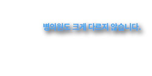 병의원도 크게 다르지 않습니다.